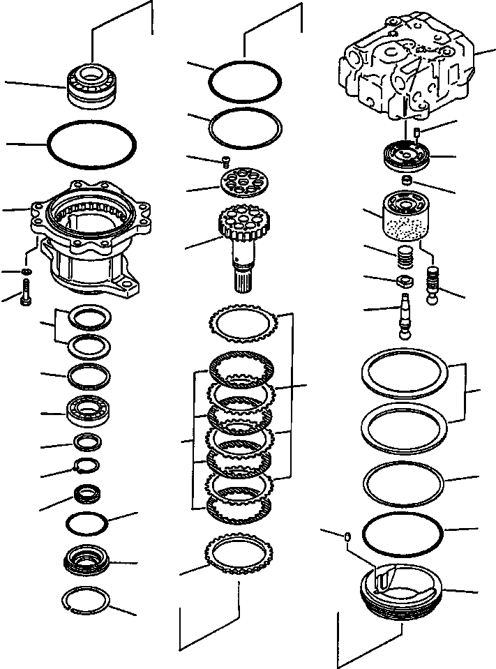 Схема запчастей Komatsu PC300LC-5 - МОТОР ПОВОРОТА ТОРМОЗ. КОРПУС УПРАВЛ-Е РАБОЧИМ ОБОРУДОВАНИЕМ