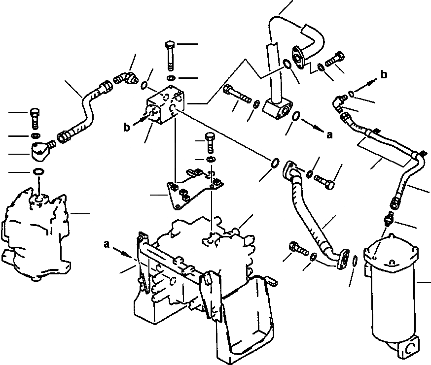 Схема запчастей Komatsu PC300LC-5 - ВОЗВРАТ. ТРУБЫ УПРАВЛ-Е РАБОЧИМ ОБОРУДОВАНИЕМ