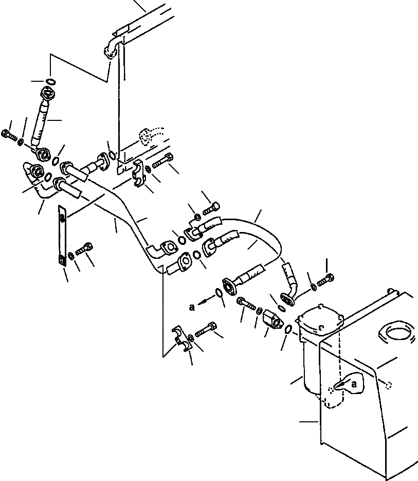 Схема запчастей Komatsu PC300LC-5 - ЛИНИИ МАСЛООХЛАДИТЕЛЯ УПРАВЛ-Е РАБОЧИМ ОБОРУДОВАНИЕМ
