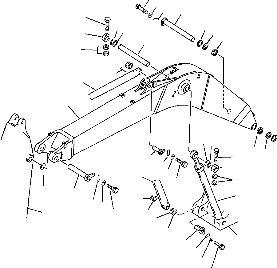 Схема запчастей Komatsu PC300LC-5 - СТРЕЛА КРЕПЛЕНИЕ РАБОЧЕЕ ОБОРУДОВАНИЕ (ЭКСКАВАТ.)