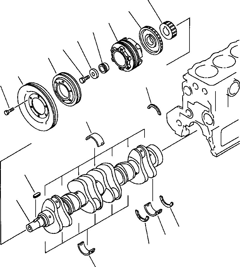 Схема запчастей Komatsu PC300LC-5 - КОЛЕНВАЛ БЛОК ЦИЛИНДРОВ