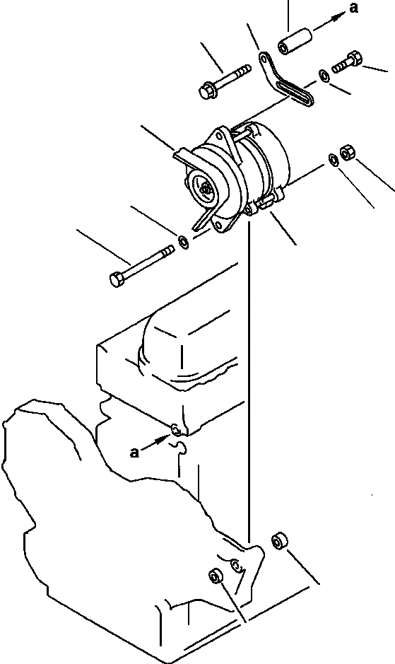 Схема запчастей Komatsu PC300LC-5 - КРЕПЛЕНИЕ ГЕНЕРАТОРА - A ЭЛЕКТРИКА
