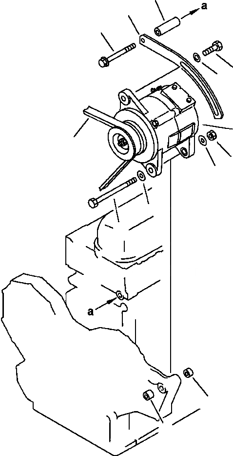 Схема запчастей Komatsu PC300LC-5 - КРЕПЛЕНИЕ ГЕНЕРАТОРА - A ГЕНЕРАТОР С NON-HARDENED ШКИВ ЭЛЕКТРИКА