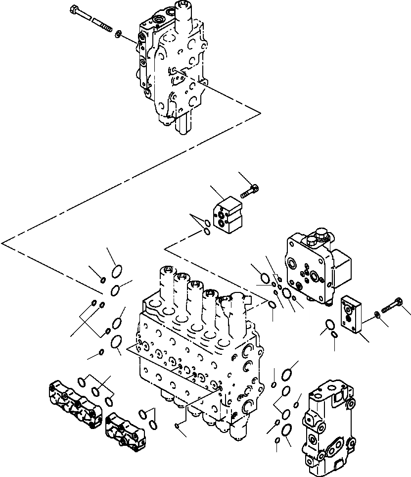 Схема запчастей Komatsu PC300LC-6LE - FIG. H-A ОСНОВН. УПРАВЛЯЮЩ. КЛАПАН - EXTERNAL О-КОЛЬЦОS ГИДРАВЛИКА