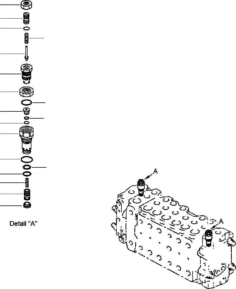 Схема запчастей Komatsu PC300LC-6LE - FIG. H-A ОСНОВН. УПРАВЛЯЮЩ. КЛАПАН - РАЗГРУЗ. КЛАПАН ASSEMBLY ГИДРАВЛИКА