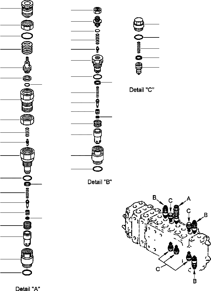 Схема запчастей Komatsu PC300LC-6LE - FIG. H-A9 ОСНОВН. УПРАВЛЯЮЩ. КЛАПАН ( АКТУАТОРS) - ВСАСЫАЮЩИЙ КЛАПАН БЕЗОПАСНОСТИS ГИДРАВЛИКА
