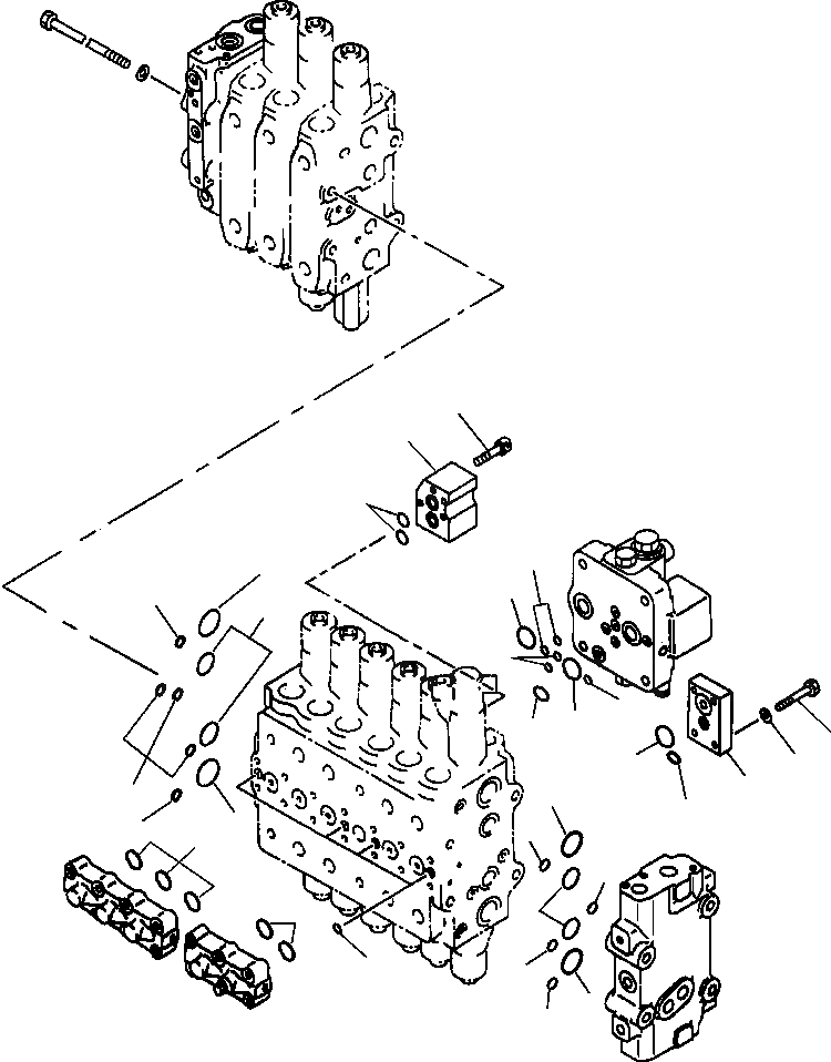Схема запчастей Komatsu PC300LC-6LE - FIG. H-A ОСНОВН. УПРАВЛЯЮЩ. КЛАПАН ( АКТУАТОРS) - EXTERNAL О-КОЛЬЦОS ГИДРАВЛИКА