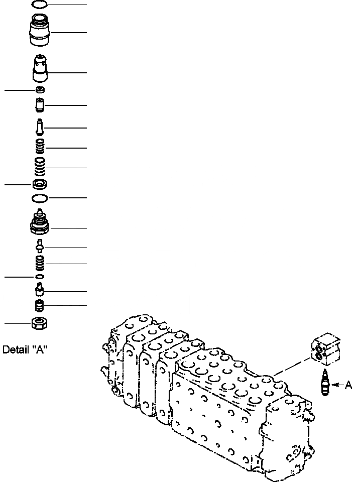 Схема запчастей Komatsu PC300LC-6LE - FIG. H-8A ОСНОВН. УПРАВЛЯЮЩ. КЛАПАН ( АКТУАТОРS) - БОЛЬШ. ПОТОК БЕЗОПАСН. ВСАСЫВ. КЛАПАН ГИДРАВЛИКА
