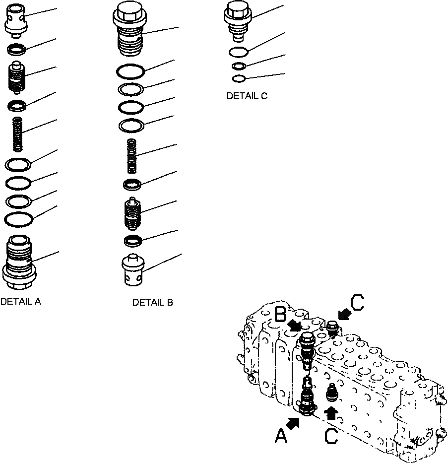 Схема запчастей Komatsu PC300LC-6LE - FIG. H-7A ОСНОВН. УПРАВЛЯЮЩ. КЛАПАН ( АКТУАТОРS) - PRESSURE COMPENSATION КЛАПАНS ГИДРАВЛИКА