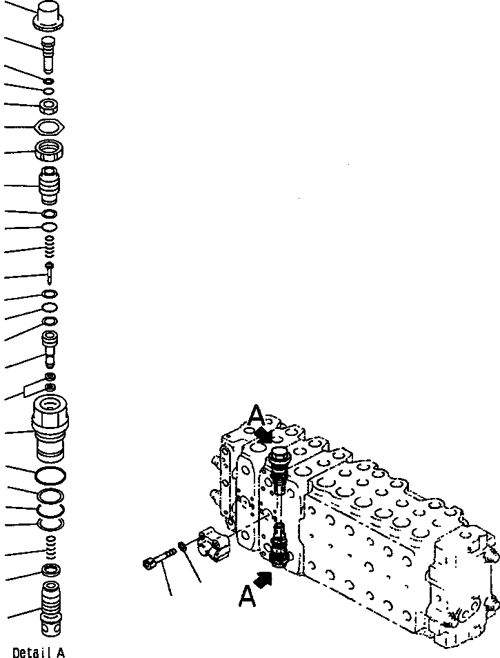 Схема запчастей Komatsu PC300LC-6LE - FIG. H-7A ОСНОВН. УПРАВЛЯЮЩ. КЛАПАН ( АКТУАТОРS) - РЕГУЛИР. ТИП PRESSURE COMPENSATION КЛАПАНS ГИДРАВЛИКА