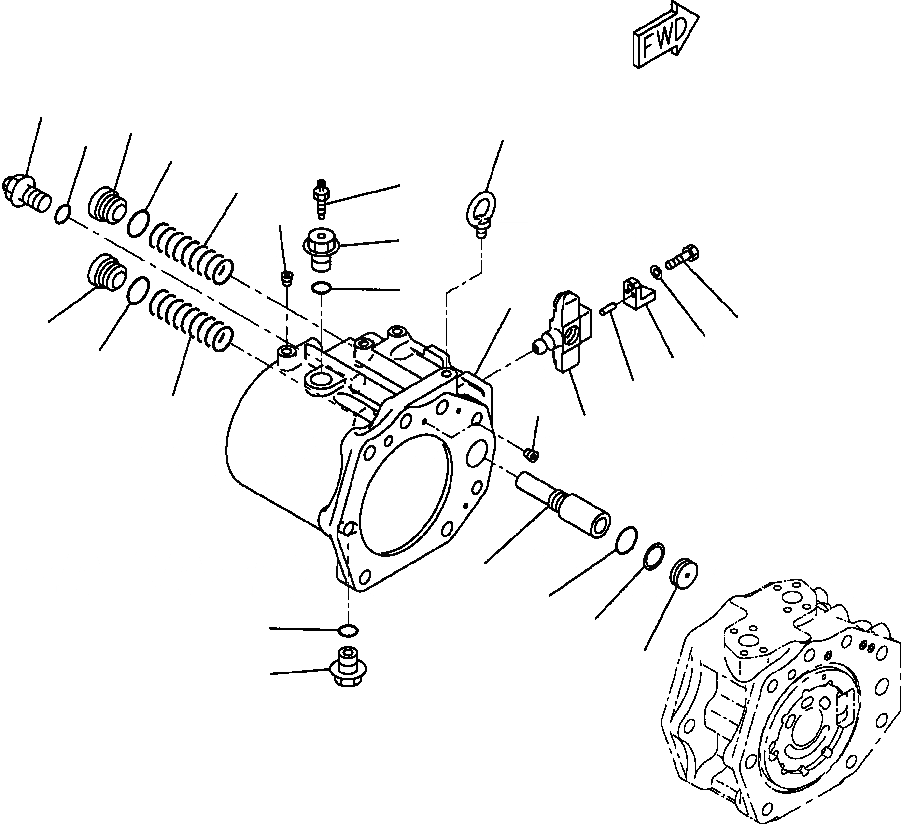 Схема запчастей Komatsu PC300LC-6LE - FIG. H-A ОСНОВН. ГИДР. НАСОС. - ЗАДН. КОРПУС ASSEMBLY ГИДРАВЛИКА