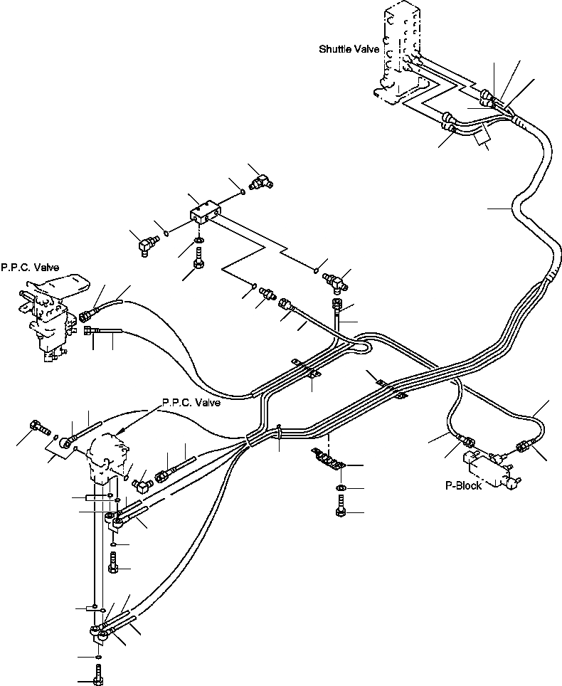 Схема запчастей Komatsu PC300LC-6LE - FIG. K-A PPC ЛИНИЯ ХОДА - 8 СЕКЦ. КАБИНА ОПЕРАТОРА И СИСТЕМА УПРАВЛЕНИЯ