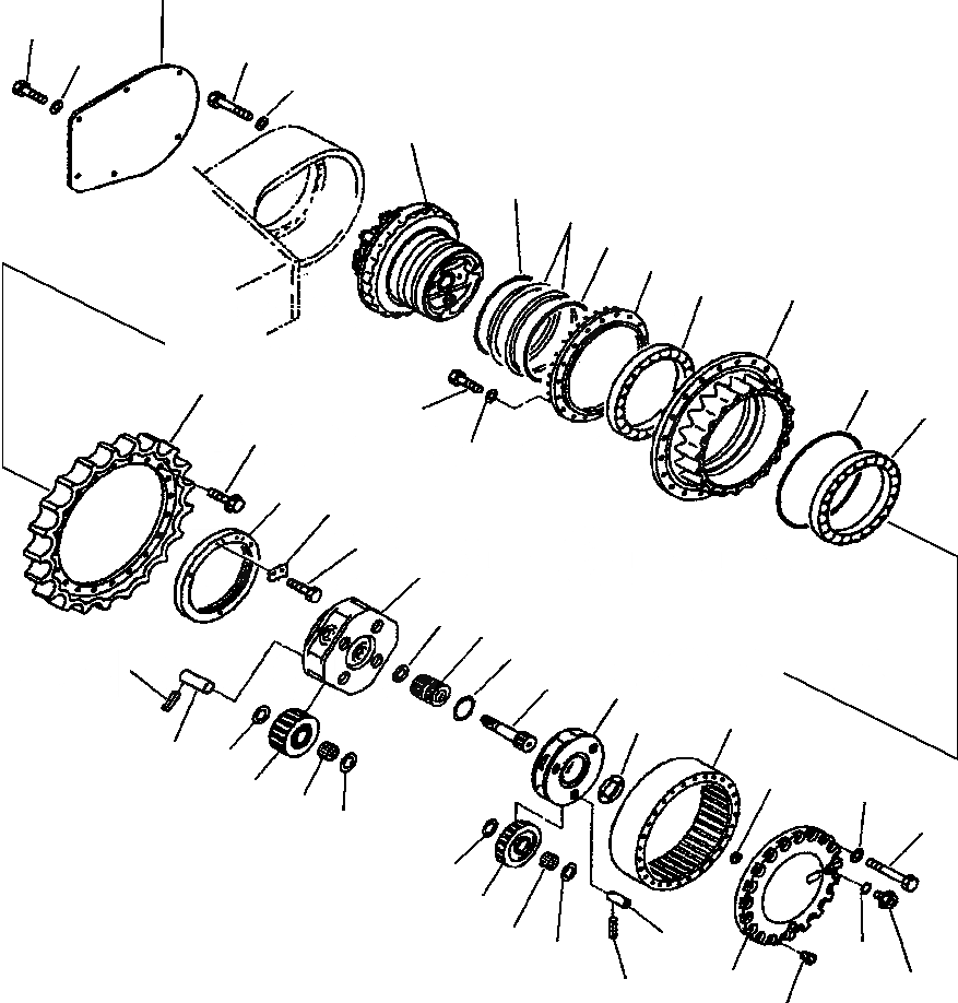 Схема запчастей Komatsu PC300LC-6LE - FIG. P-A КОНЕЧНАЯ ПЕРЕДАЧА НИЖНЯЯ ГИДРОЛИНИЯ И ЛИНИЯ ХОДА