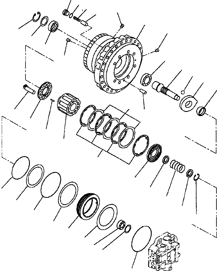 Схема запчастей Komatsu PC300LC-6LE - FIG. P-A МОТОР ХОДА - КОРПУС ASSEMBLY - СТАНДАРТН. НИЖНЯЯ ГИДРОЛИНИЯ И ЛИНИЯ ХОДА