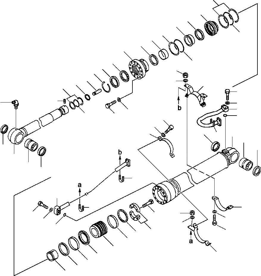 Схема запчастей Komatsu PC300LC-6LE - FIG. T-A ЦИЛИНДР РУКОЯТИ- MM (9.7 IN.) УДЛИНН. ЦИЛИНДР BARREL (УСИЛ.) РАБОЧЕЕ ОБОРУДОВАНИЕ