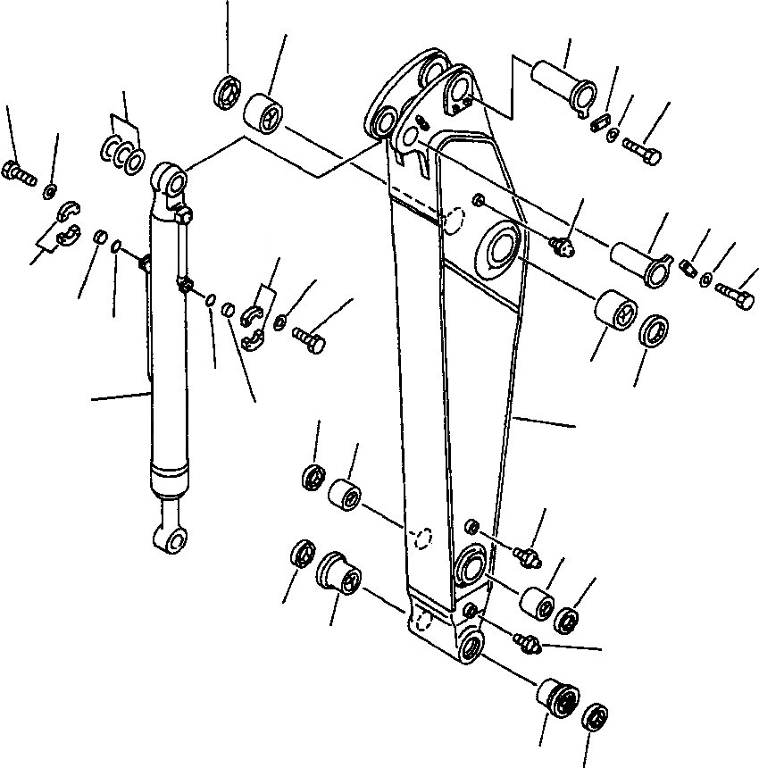 Схема запчастей Komatsu PC300LC-6LE - FIG. T-A РУКОЯТЬ (. M) - РУКОЯТЬ И ЦИЛИНДР КОВША ДЛЯ COMPONENT РАБОЧЕЕ ОБОРУДОВАНИЕ