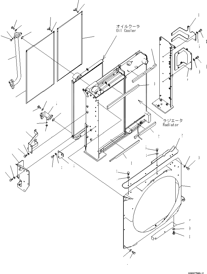 Схема запчастей Komatsu PC300HD-7E0 - ОХЛАЖД-Е (КОЖУХ) СИСТЕМА ОХЛАЖДЕНИЯ