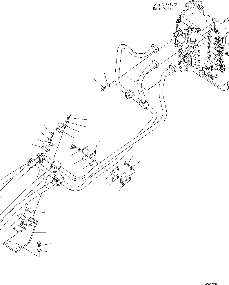 Схема запчастей Komatsu PC300HD-7E0 - ГИДРОЛИНИЯ СТРЕЛЫ (КОРПУС И КРЕПЛЕНИЕ) ГИДРАВЛИКА