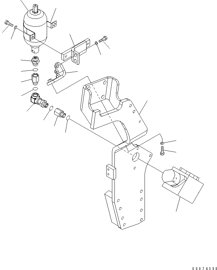 Схема запчастей Komatsu PC300HD-7E0 - НАВЕСНОЕ ОБОРУД-Е (АККУМУЛЯТОР НИЖН.) ( АКТУАТОР) ГИДРАВЛИКА