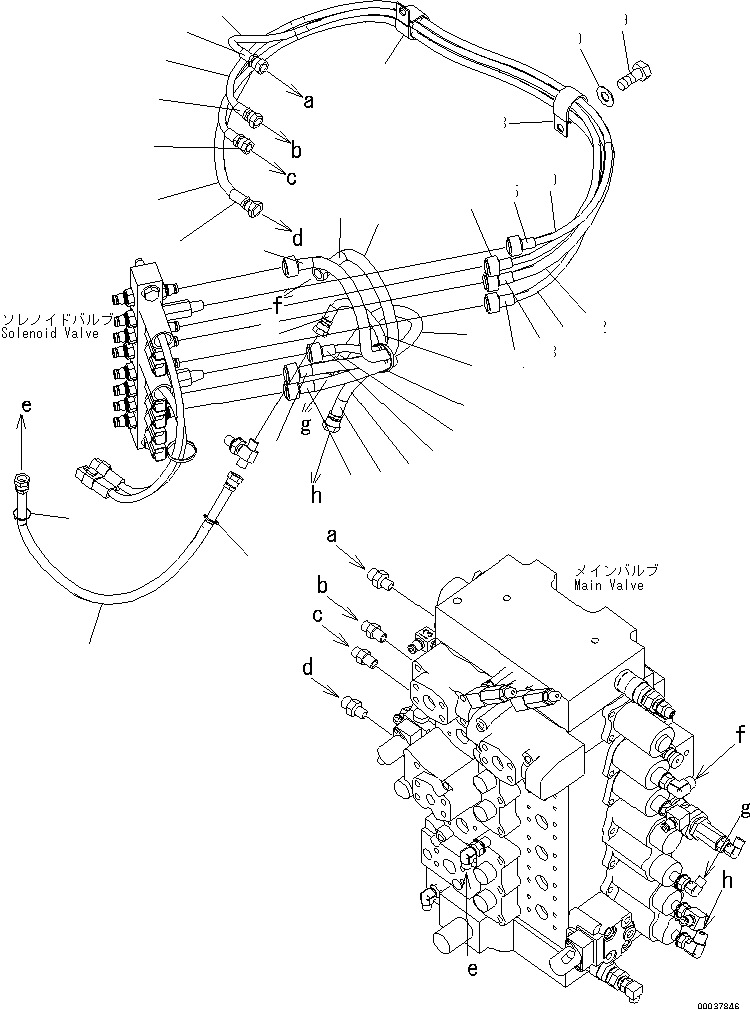 Схема запчастей Komatsu PC300HD-7E0 - ОСНОВН. ЛИНИЯ PPC (ШЛАНГИ) ГИДРАВЛИКА