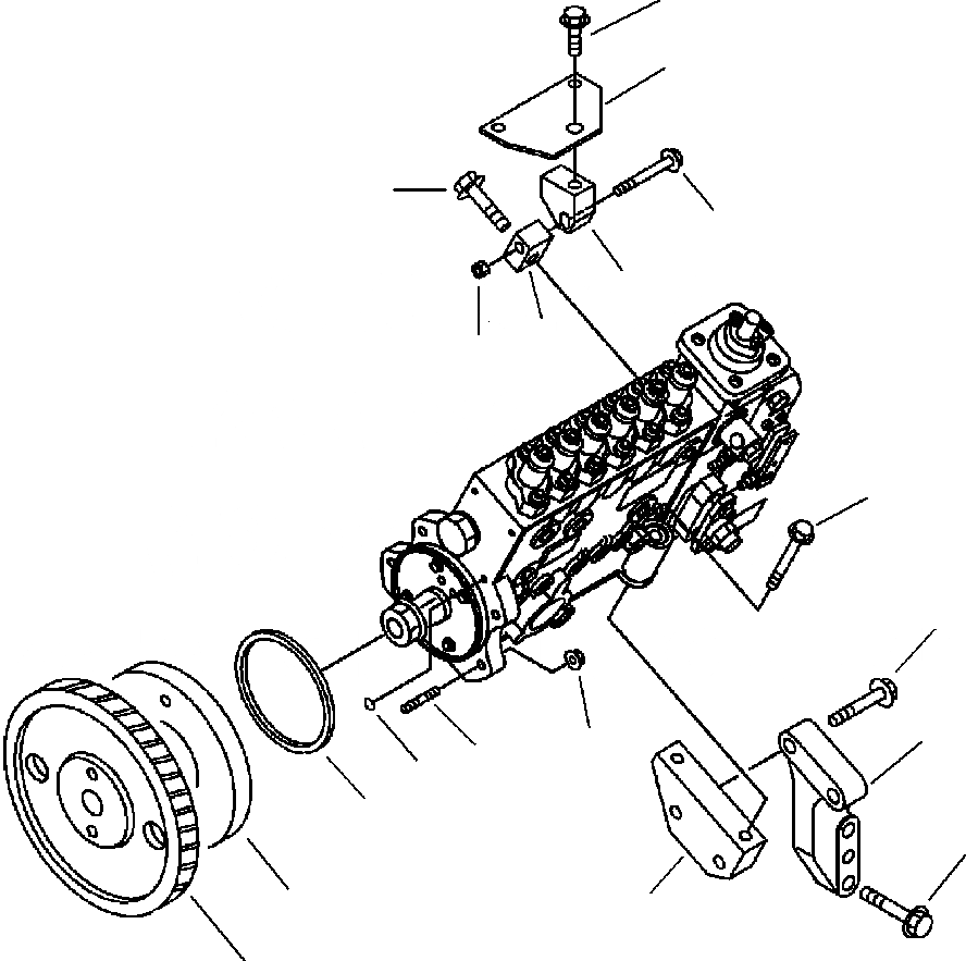 Схема запчастей Komatsu PC300HD-7L - A-AB КРЕПЛЕНИЕ ТОПЛ. НАСОСА ДВИГАТЕЛЬ