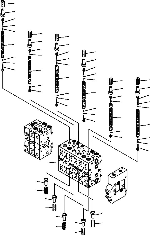 Схема запчастей Komatsu PC300HD-7L - H-A ОСНОВН. КЛАПАН W/ АКТУАТОР - КЛАПАН СЕКЦ. заводской номер A8-A8 ГИДРАВЛИКА