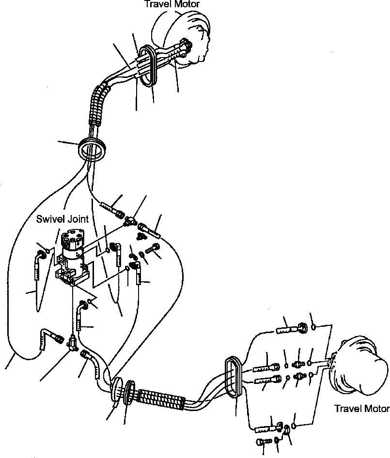 Схема запчастей Komatsu PC300HD-7L - P-A ГИДРОЛИНИЯ ХОДАзаводской номер A8-A8 НИЖНЯЯ ГИДРОЛИНИЯ И ЛИНИЯ ХОДА