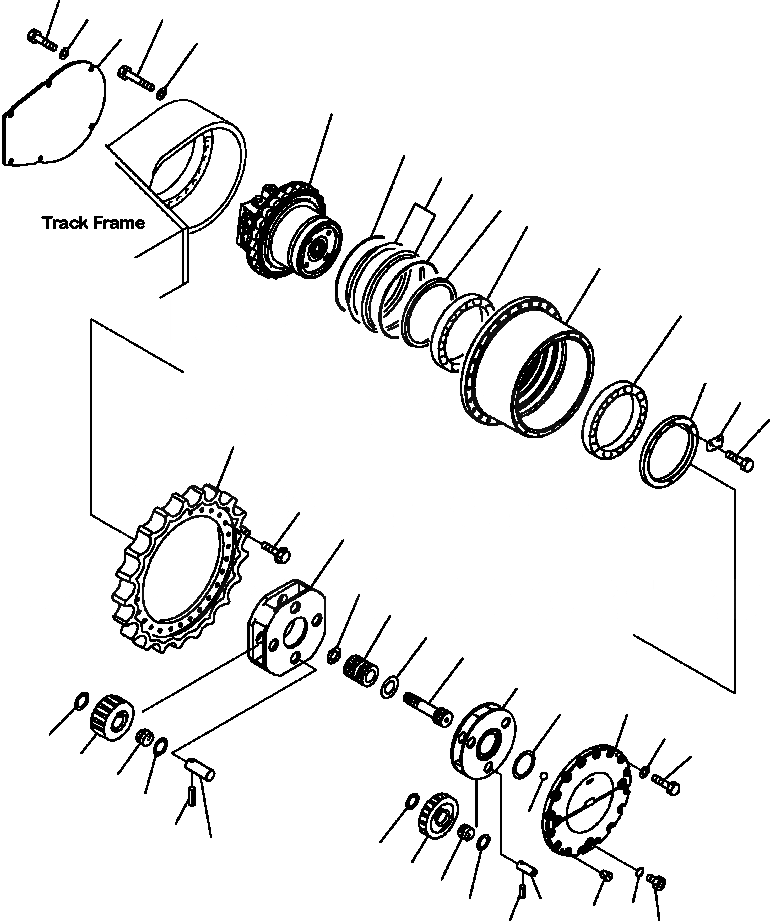 Схема запчастей Komatsu PC300HD-7L - P-A КОНЕЧНАЯ ПЕРЕДАЧА УСИЛ. заводской номер A89- НИЖНЯЯ ГИДРОЛИНИЯ И ЛИНИЯ ХОДА