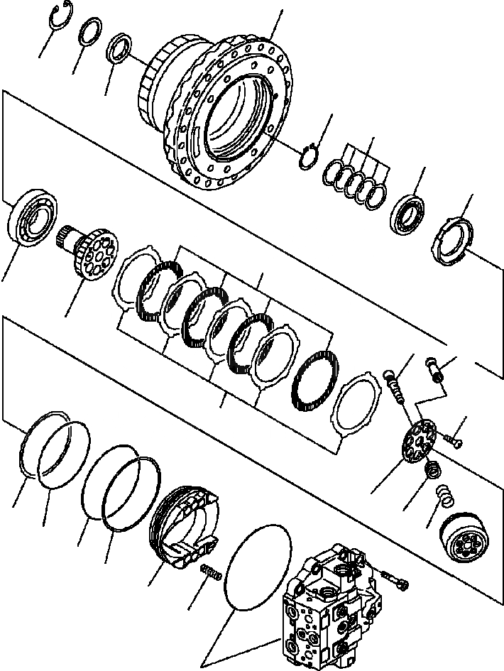 Схема запчастей Komatsu PC300HD-7L - P-7A МОТОР ХОДА ВЕДУЩ. ВАЛ заводской номер A8- НИЖНЯЯ ГИДРОЛИНИЯ И ЛИНИЯ ХОДА