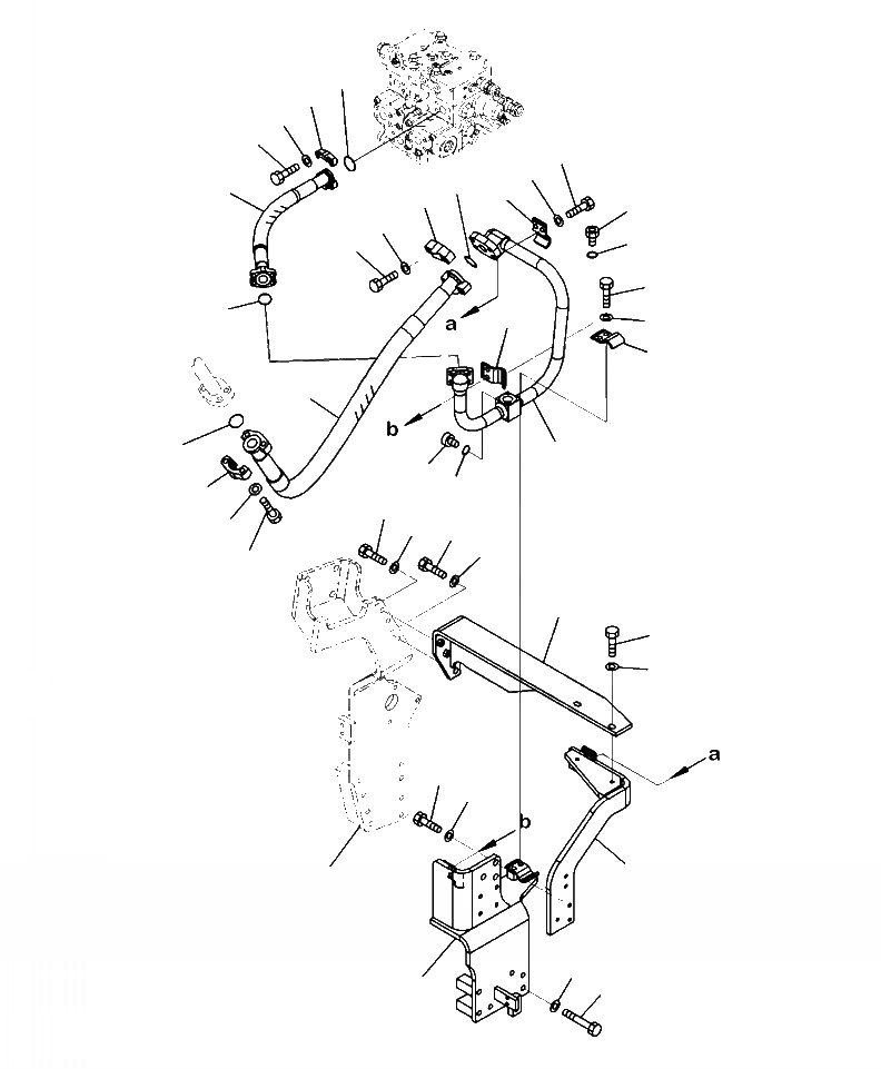 Схема запчастей Komatsu PC300HD-8 - H7-A НАВЕСНОЕ ОБОРУД-Е ОСНОВН. ЛИНИЯ, ЛЕВ. (-АКТУАТОР) ГИДРАВЛИКА
