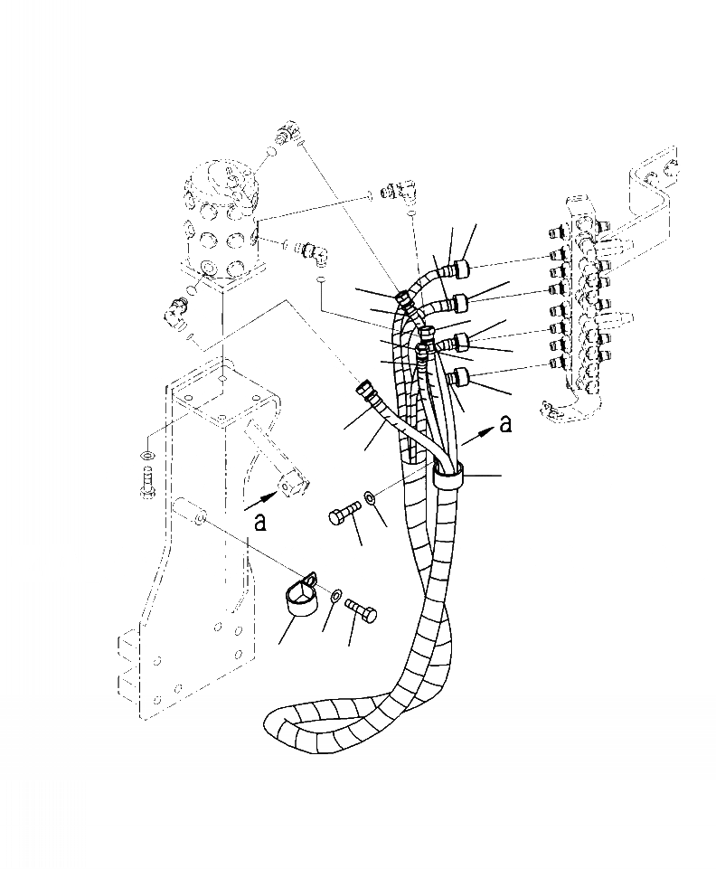 Схема запчастей Komatsu PC300HD-8 - H8-A MULTI PATTERN КЛАПАН ШЛАНГИ И КРЕПЛЕНИЕ - WAY ГИДРАВЛИКА