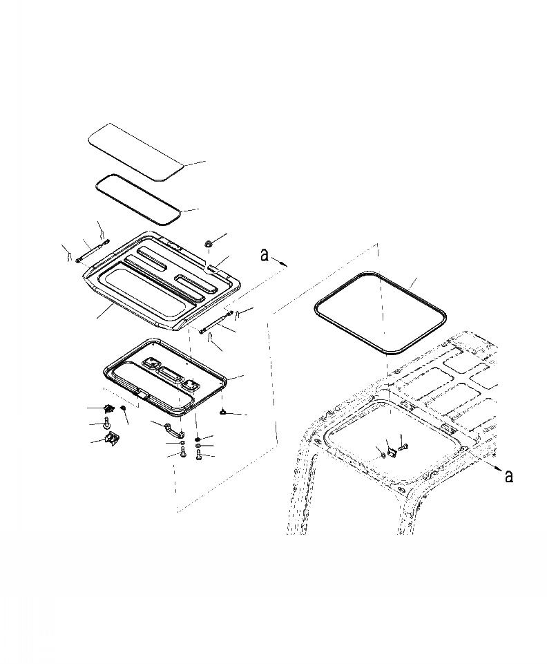 Схема запчастей Komatsu PC300HD-8 - K-A КАБИНА ОКНО В КРЫШЕ АНТИВАНДАЛЬН. OPERATOR\XD S ОБСТАНОВКА И СИСТЕМА УПРАВЛЕНИЯ
