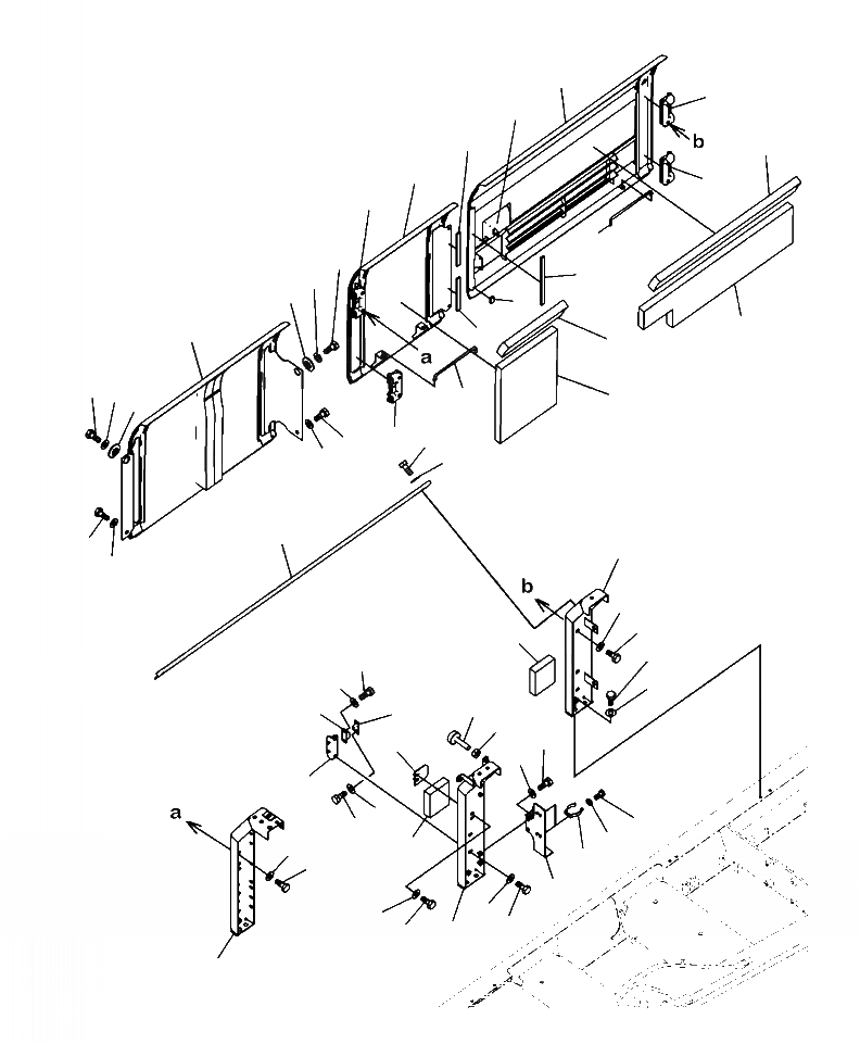 Схема запчастей Komatsu PC300HD-8 - M-A КАБИНА ПРАВ. ДВЕРЬ ЧАСТИ КОРПУСА
