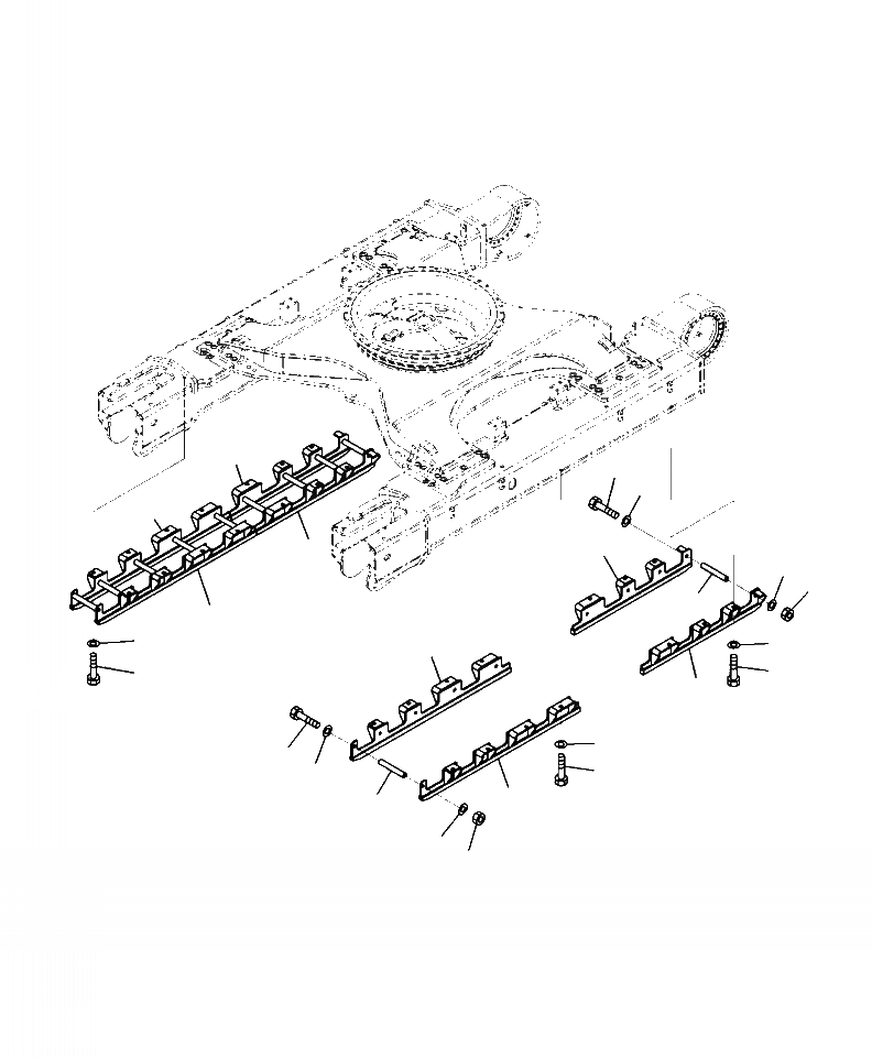 Схема запчастей Komatsu PC300HD-8 - R-A ЗАЩИТА ОПОРНЫХ КАТКОВ ПОЛН. ТИП НИЖН.CARRIAGE