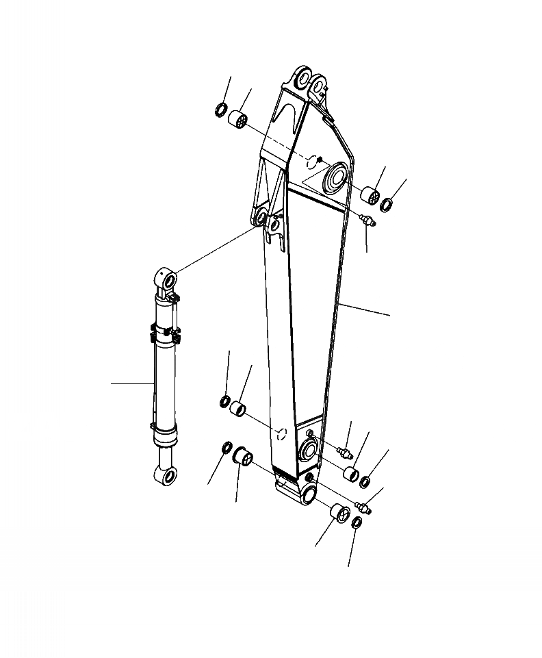 Схема запчастей Komatsu PC300HD-8 - T-A РУКОЯТЬ . M РАБОЧЕЕ ОБОРУДОВАНИЕ