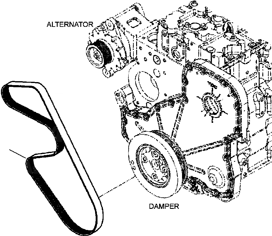 Схема запчастей Komatsu PC300LC-8 - A-AA ПРИВОД ГЕНЕРАТОРА РЕМЕНЬ ДВИГАТЕЛЬ
