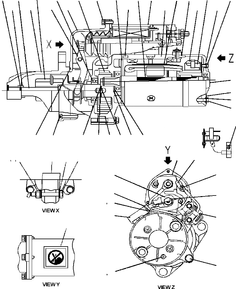 Схема запчастей Komatsu PC300LC-8 - A-AA СТАРТЕР NIKKO V - KW ДВИГАТЕЛЬ