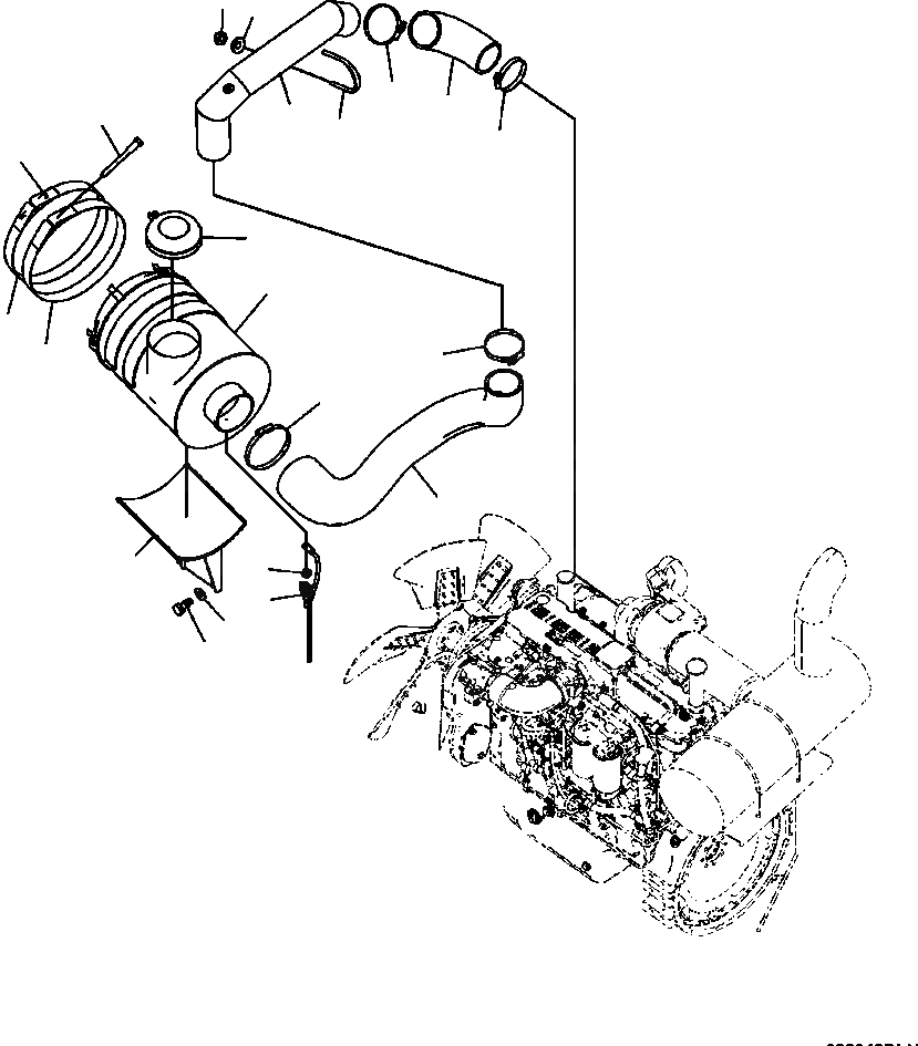 Схема запчастей Komatsu PC300LC-8 - B-A ВОЗДУХООЧИСТИТЕЛЬ СОЕДИН-Е КОМПОНЕНТЫ ДВИГАТЕЛЯ