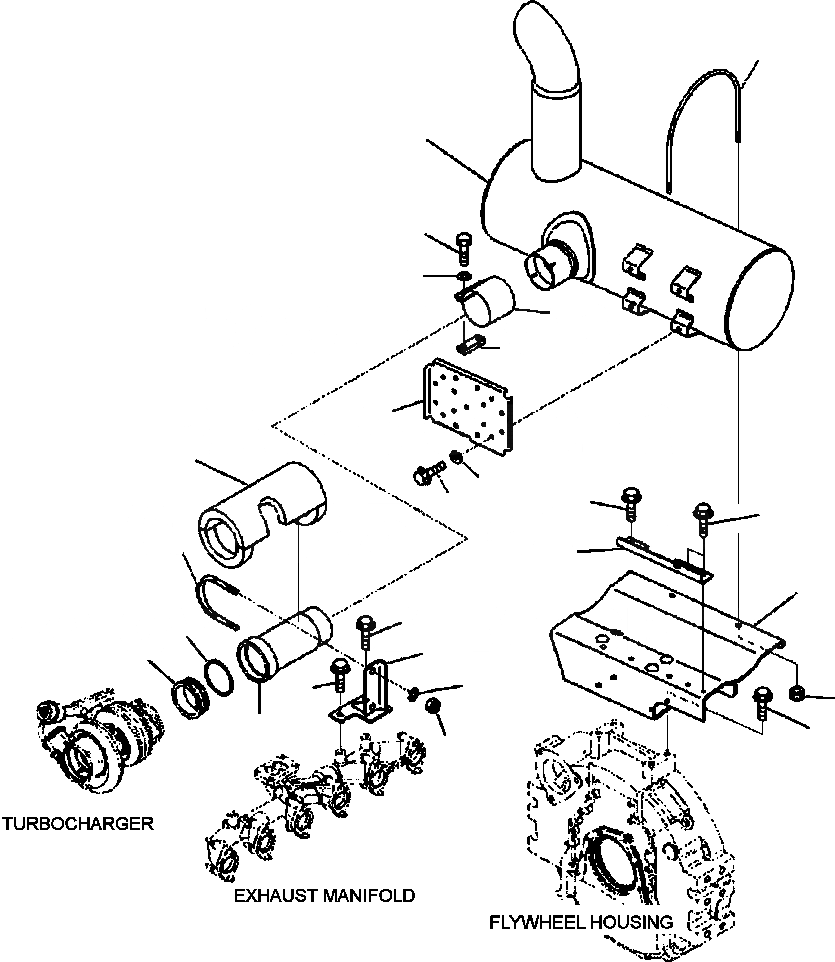Схема запчастей Komatsu PC300LC-8 - B-A ВЫПУСКН. ГЛУШИТЕЛЬ КОМПОНЕНТЫ ДВИГАТЕЛЯ
