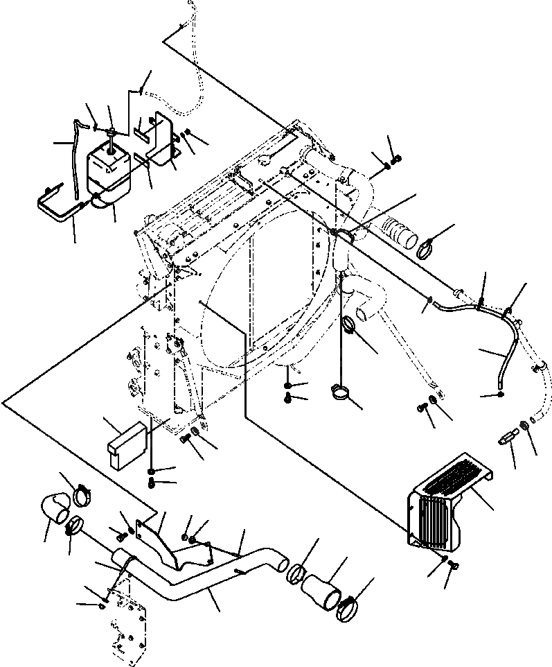 Схема запчастей Komatsu PC300LC-8 - C-A ОХЛАЖД-Е ВОЗД. ЛИНИЯ ОХЛАЖДЕНИЯ И SUB-БАК СИСТЕМА ОХЛАЖДЕНИЯ