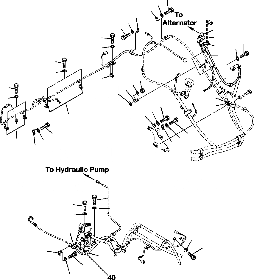 Схема запчастей Komatsu PC300LC-8 - E-A ЭЛЕКТР. ЭЛЕКТРОПРОВОДКА ОСНОВН. Э/ПРОВОДКА КРЕПЛЕНИЕ (/) ЭЛЕКТРИКА