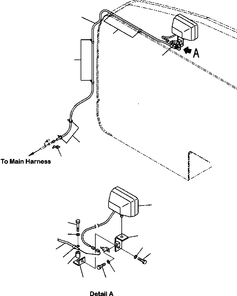 Схема запчастей Komatsu PC300LC-8 - E-A ДОПОЛН. ЗАДН. РАБОЧ. ОСВЕЩЕНИЕ ЭЛЕКТРИКА