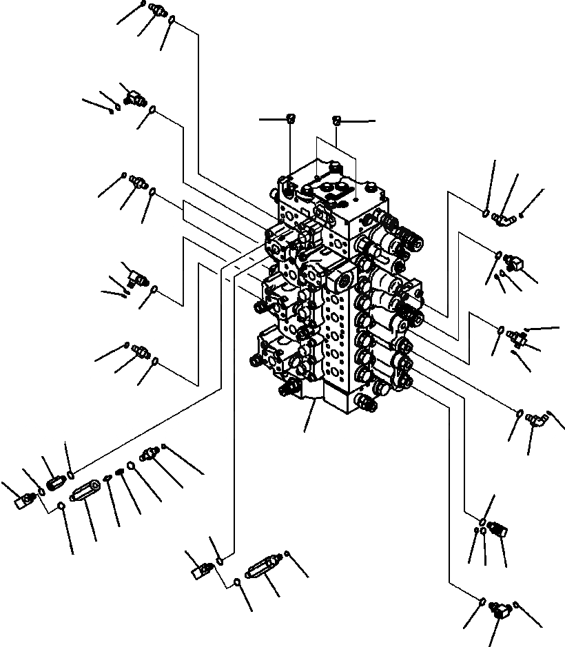 Схема запчастей Komatsu PC300LC-8 - H-A ОСНОВН. КЛАПАН (/) СОЕДИНИТЕЛЬН. ЧАСТИ ГИДРАВЛИКА