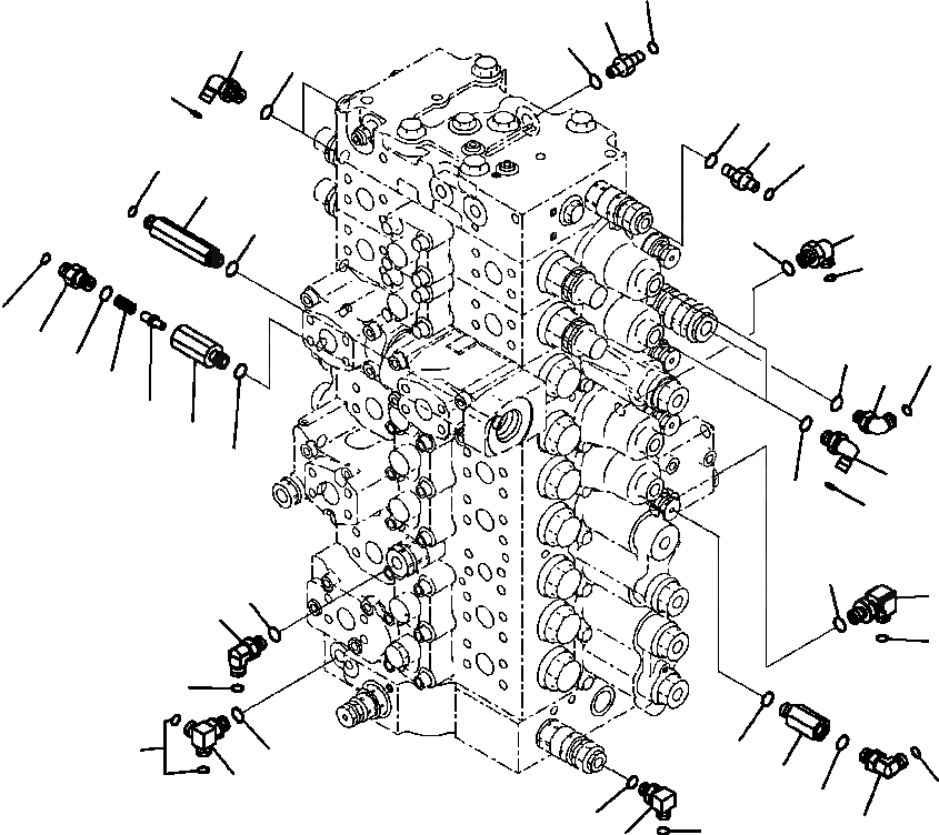 Схема запчастей Komatsu PC300LC-8 - H-A ОСНОВН. КЛАПАН - АКТУАТОР (/) СОЕДИНИТЕЛЬН. ЧАСТИ ГИДРАВЛИКА