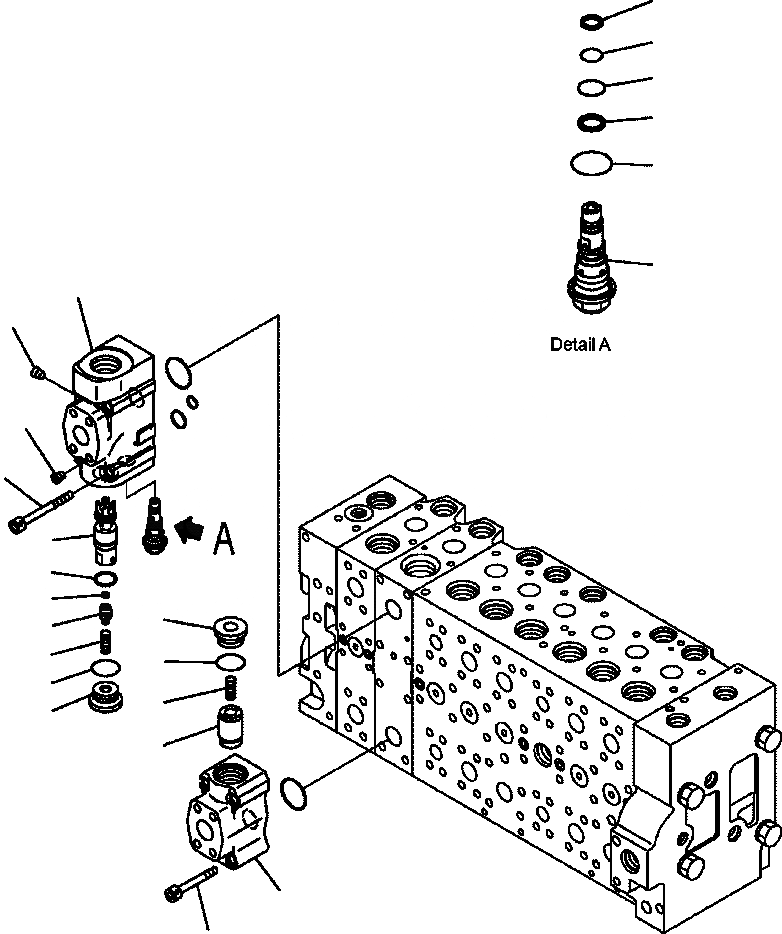 Схема запчастей Komatsu PC300LC-8 - H-A ОСНОВН. КЛАПАН (-АКТУАТОР) (/) РУКОЯТЬ HOLDING КЛАПАН ГИДРАВЛИКА