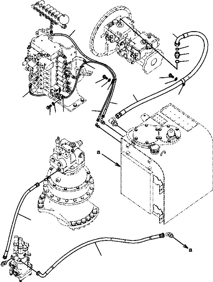Схема запчастей Komatsu PC300LC-8 - H-A ВОЗВРАТН. ЛИНИЯ ГИДРАВЛИКА