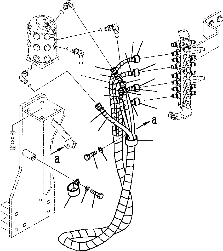 Схема запчастей Komatsu PC300LC-8 - H8-A MULTI PATTERN КЛАПАН ШЛАНГИ И КРЕПЛЕНИЕ - WAY ГИДРАВЛИКА