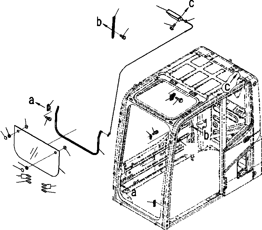 Схема запчастей Komatsu PC300LC-8 - K-A КАБИНА ПЕРЕДН. НИЖН. ОКНА АНТИВАНДАЛЬН. OPERATOR\XD S ОБСТАНОВКА И СИСТЕМА УПРАВЛЕНИЯ