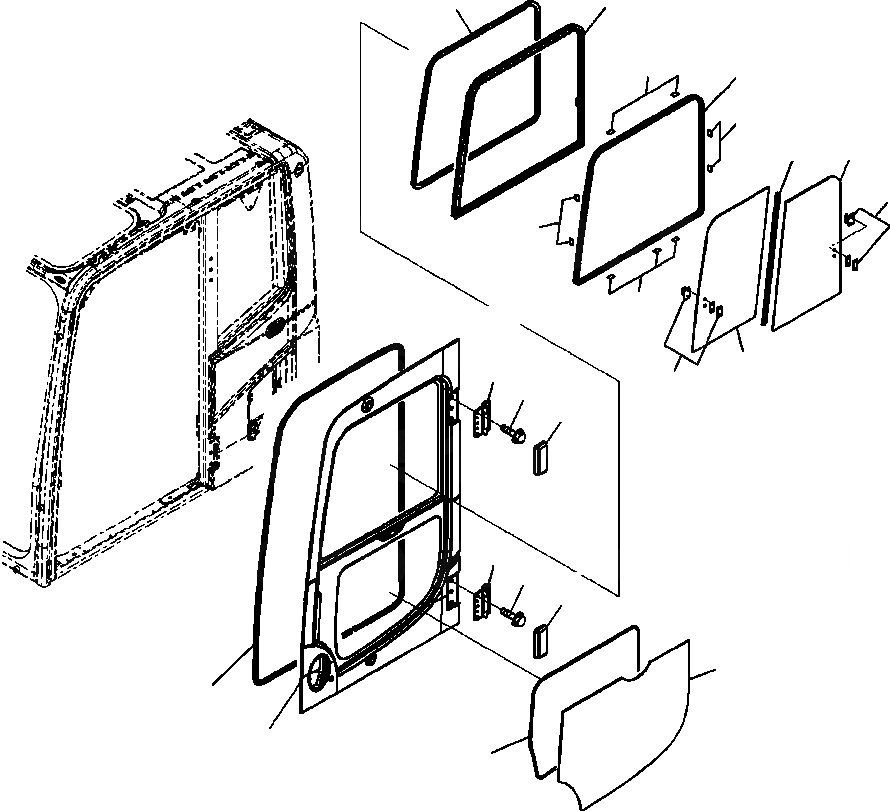 Схема запчастей Komatsu PC300LC-8 - K-A КАБИНА ДВЕРЬ АНТИВАНДАЛЬН. OPERATOR\XD S ОБСТАНОВКА И СИСТЕМА УПРАВЛЕНИЯ
