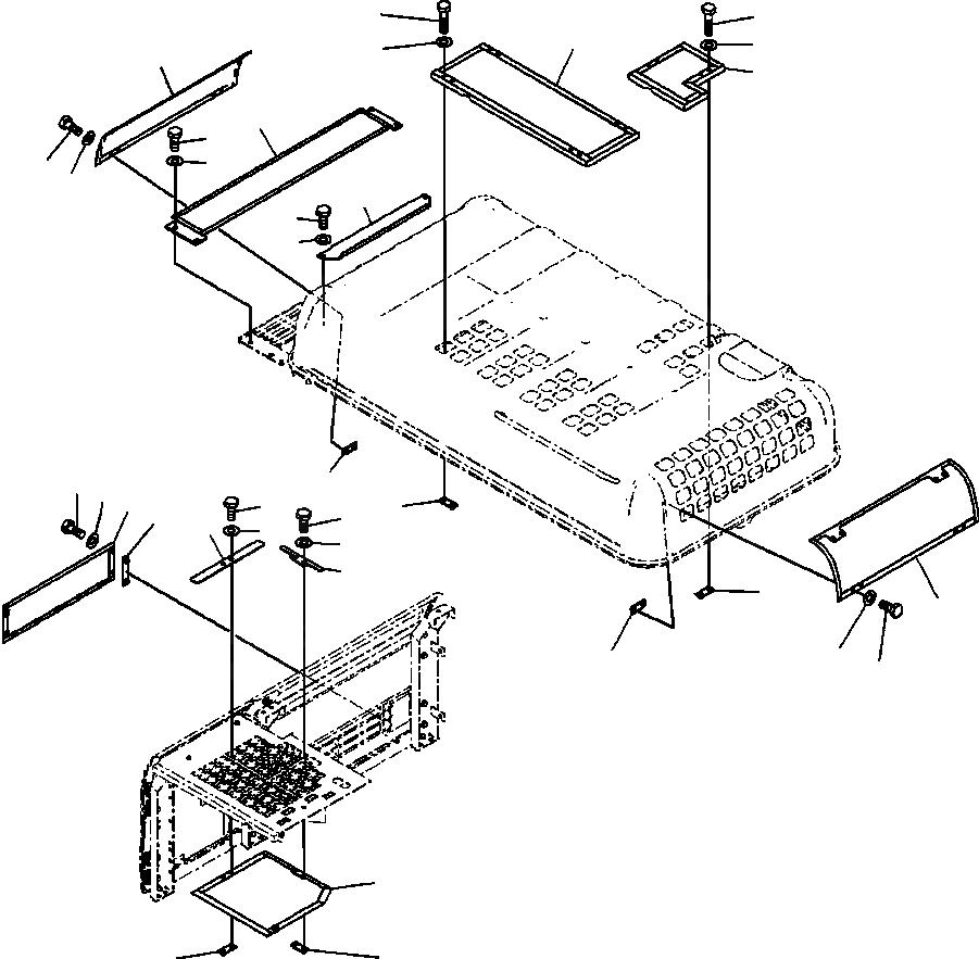Схема запчастей Komatsu PC300LC-8 - M-A КАПОТ NET ЧАСТИ КОРПУСА